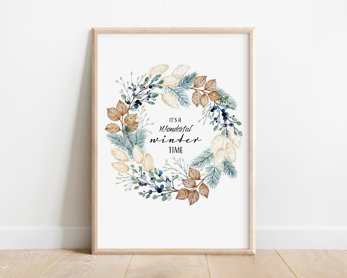 a framed picture of a wreath with a quote on it