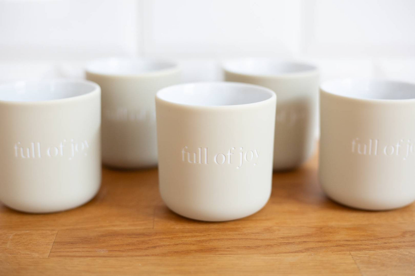 Kaffeebecher - Full of Joy- Sandgrau