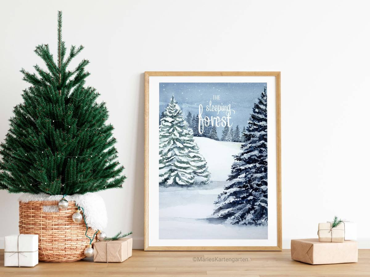 The sleeping forest, Fine-Art-Print, Weihnachtsposter