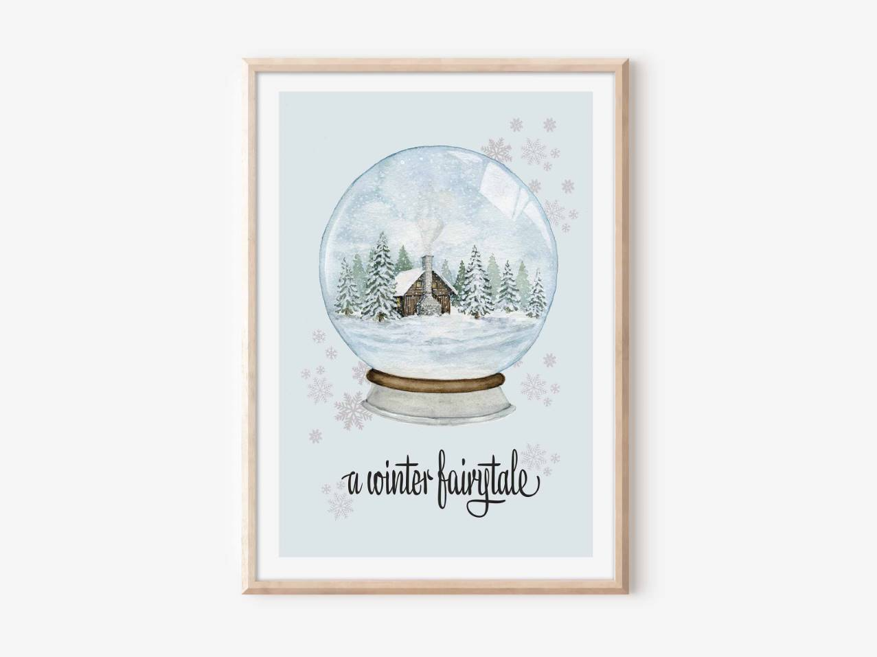 a snow globe with a house in it