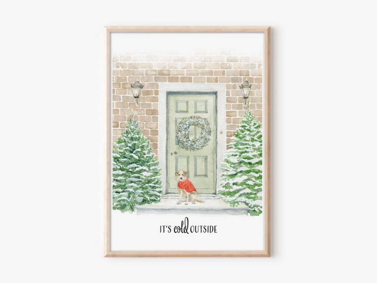 Winterhund, Fine-Art-Print, Weihnachtsposter