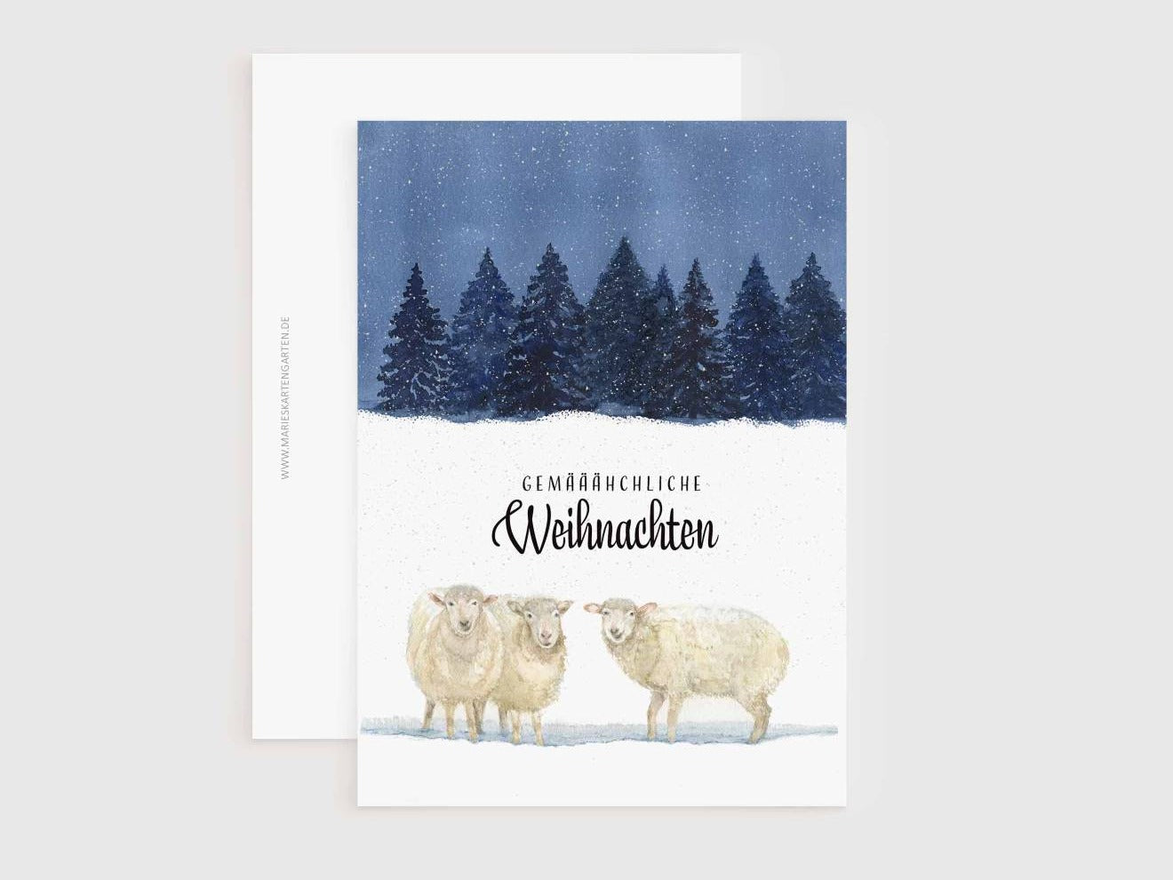 3er Set Weihnachtskarten - gemächliche Weihnachten-