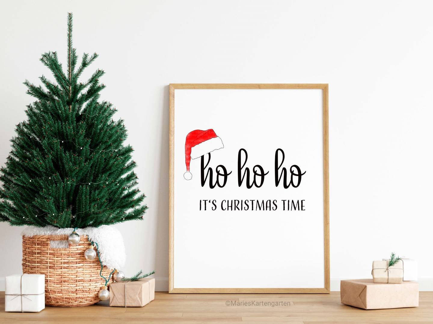 ho ho ho - It's christmas time - Fine-Art-Print, Weihnachtsposter