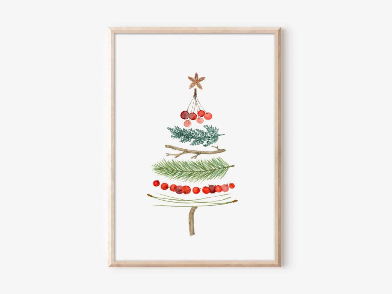 Fine-Art-Print, Weihnachtsposter, Tannenbaum