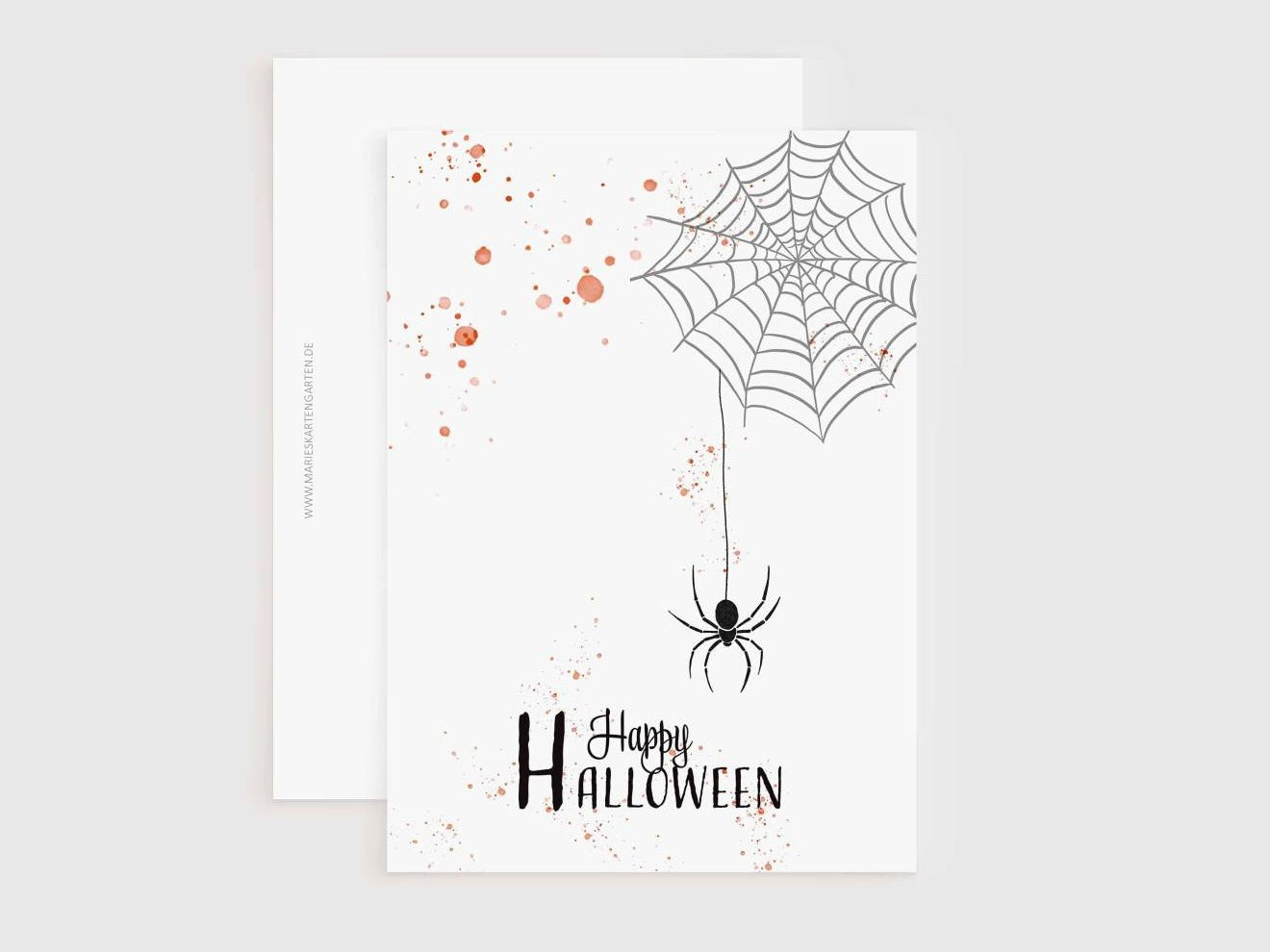 Postkarte - Happy Halloween Spinne
