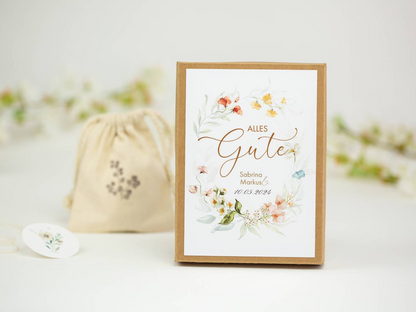 a greeting card with a floral design on it