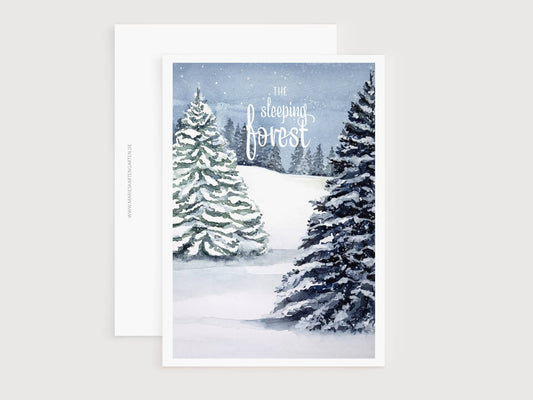3er Set Weihnachtskarten - the sleeping forest