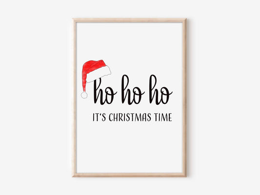 ho ho ho - It's christmas time - Fine-Art-Print, Weihnachtsposter