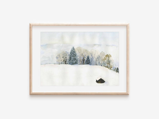Winterwald, Fine-Art-Print, Weihnachtsposter