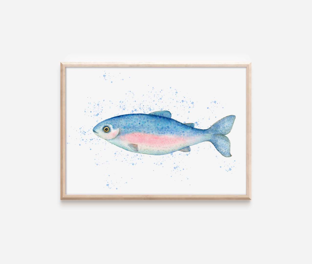 a watercolor painting of a fish on a white background