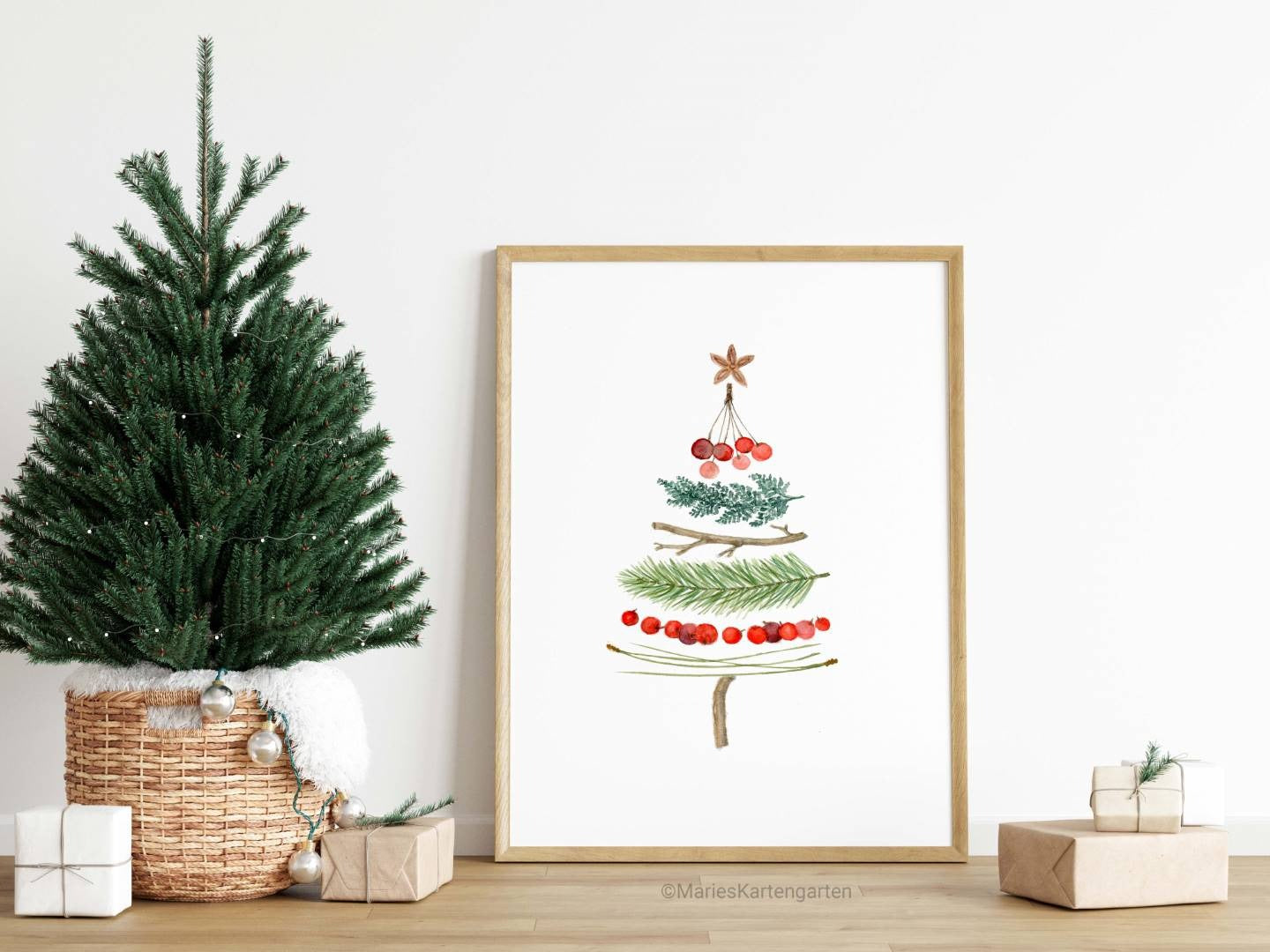 Fine-Art-Print, Weihnachtsposter, Tannenbaum