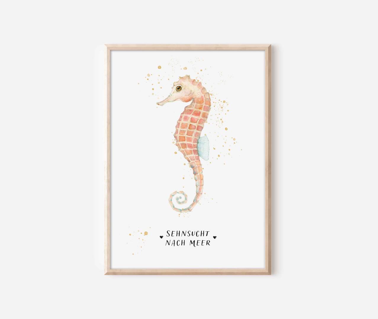 a watercolor painting of a sea horse