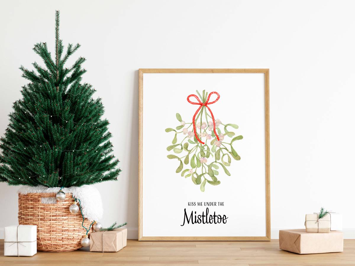 Misteltoe, Fine-Art-Print, Weihnachtsposter