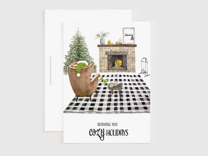 3er Set Weihnachtskarten - wishing you cozy holidays