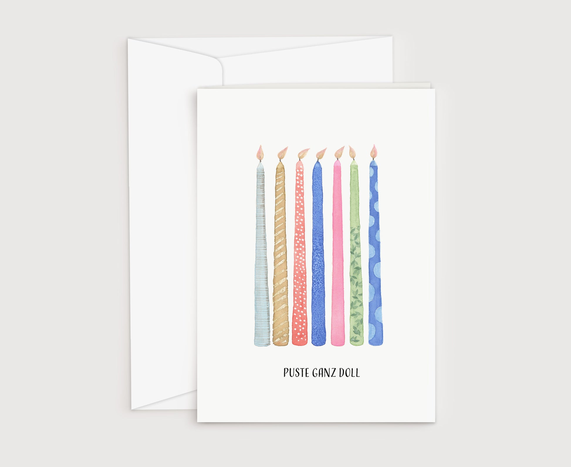 a card with a row of candles on it