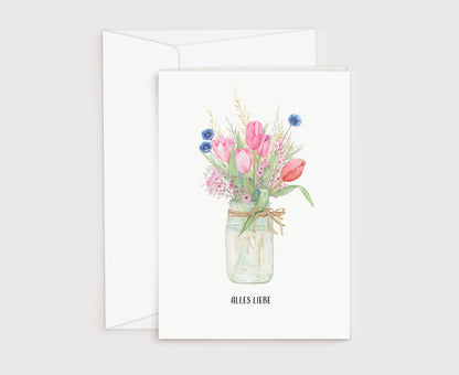 Geburtstagskarte_mit Tulpen in einer Vase