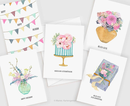 a bunch of cards with flowers on them