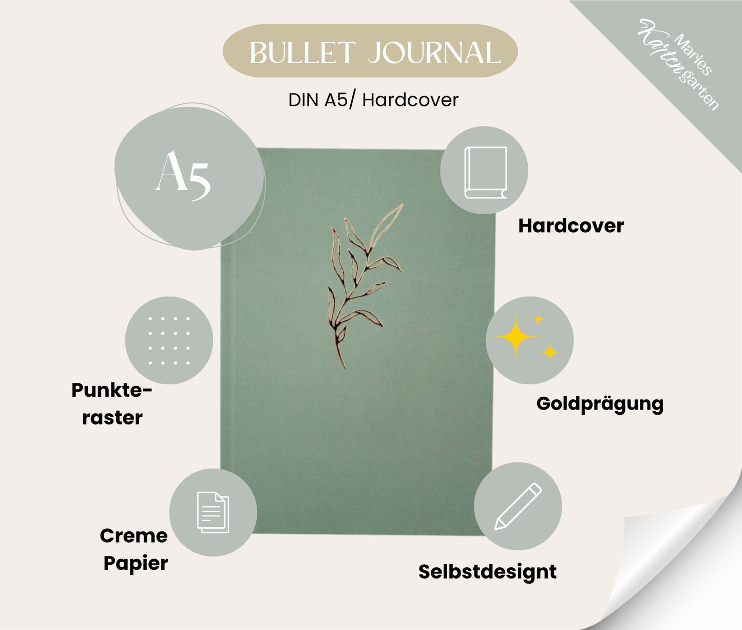 Bullet Journal - Dotted Journal - Grün A5