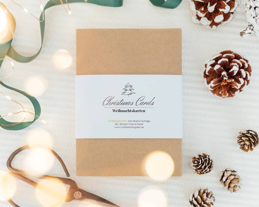 Weihnachtskarten in einer Box 