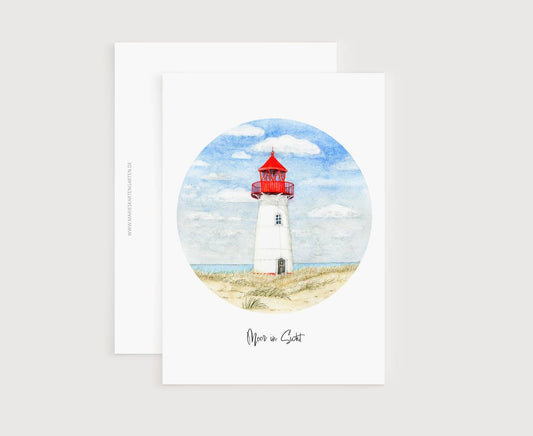 Postkarte  - Leuchtturm