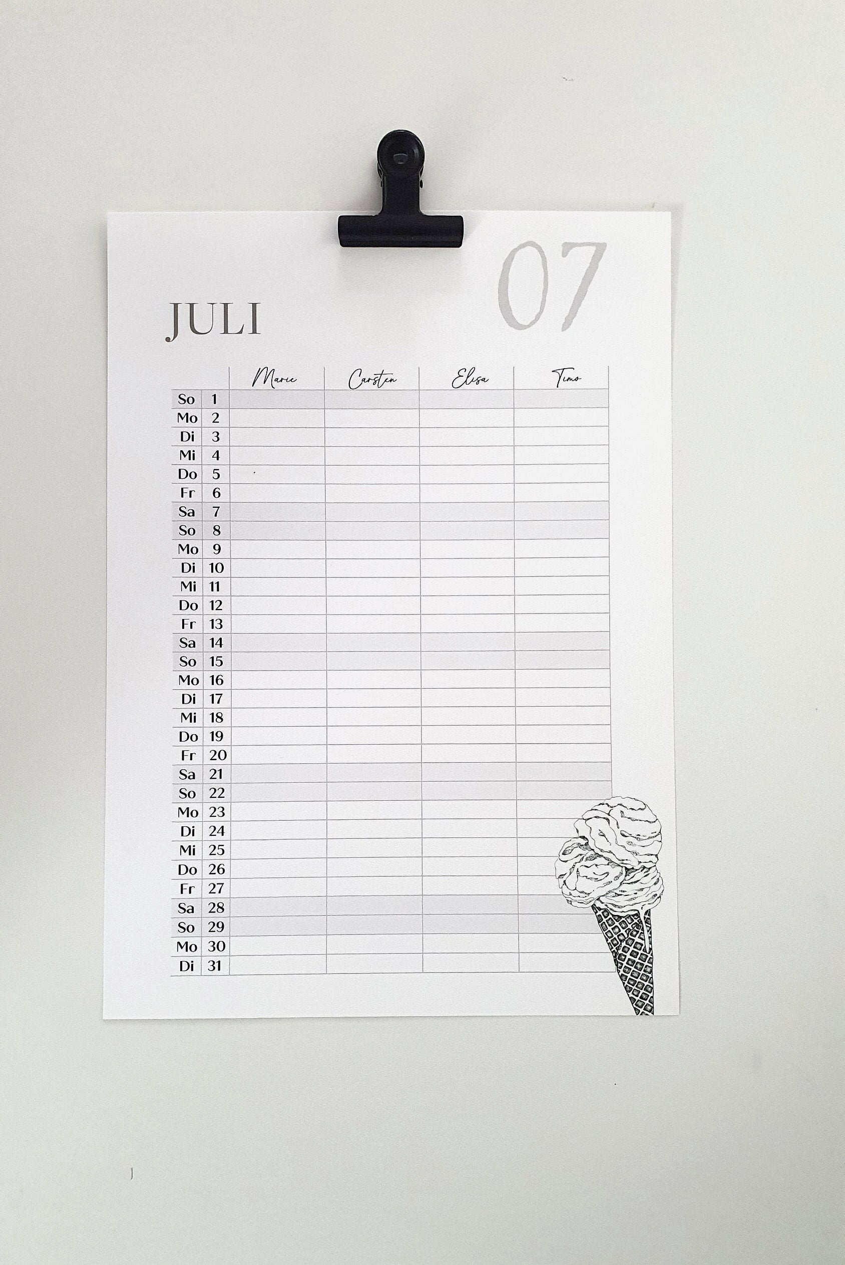 a clipboard with a calendar and a cupcake on it